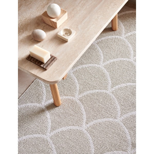 Krémszínű kültéri-beltéri szőnyeg 70x50 cm Kotte Linen – Pappelina-image-3