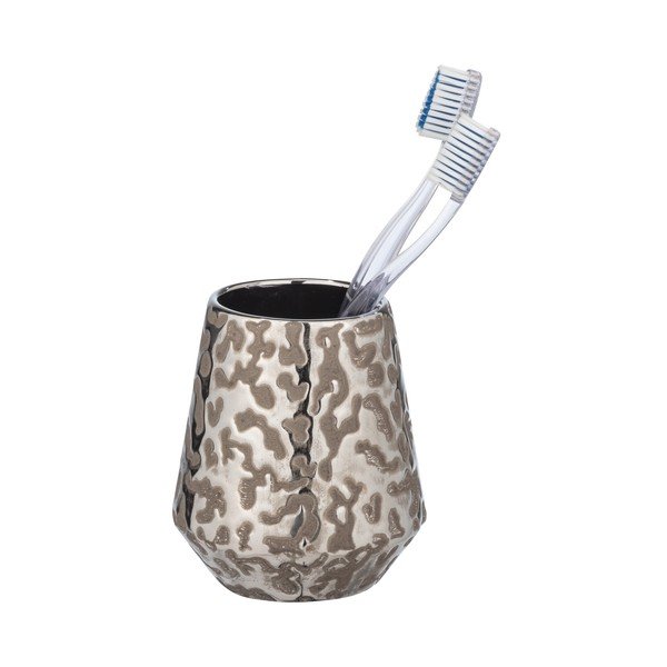 Ezüstszínű kerámia fogkefetartó pohár Burgos – Wenko-image-2