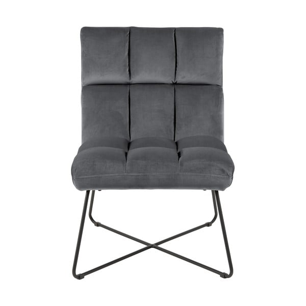 Szürke bársony fotel Alba – Actona-image-2