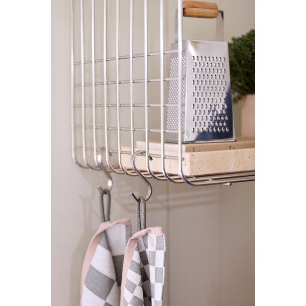 Fényes ezüstszínű többszintes fém fali polc 38 cm Wire – Mette Ditmer Denmark-image-2