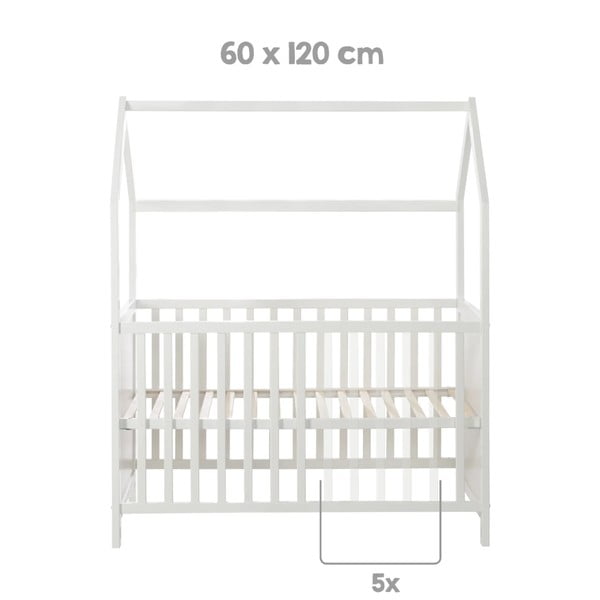 Szürke babaágy 60x120 cm – Roba-image-4