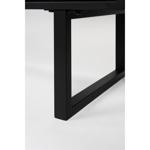 Fekete borovi fenyő alacsony komód 135x90 cm Linc – White Label-image-1