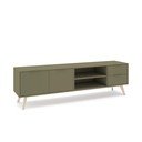 Zöld matt TV-állvány 180x53x40 cm Campus – Marckeric