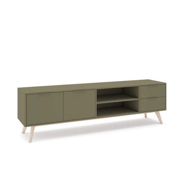 Zöld matt TV-állvány 180x53x40 cm Campus – Marckeric