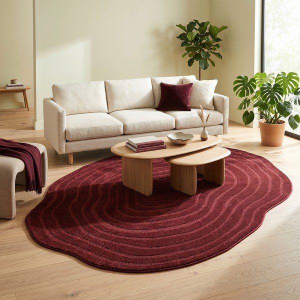 Borvörös szőnyeg 160x230 cm Pebble – ESTE-image-3