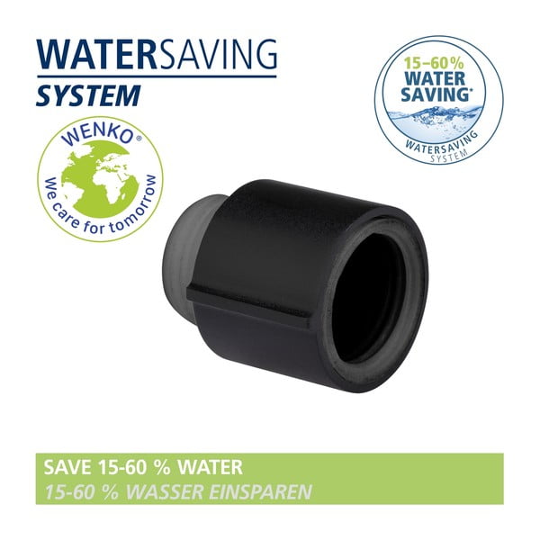 Fekete rozsdamentes acél zuhanyszett 120 cm Young – Wenko-image-3