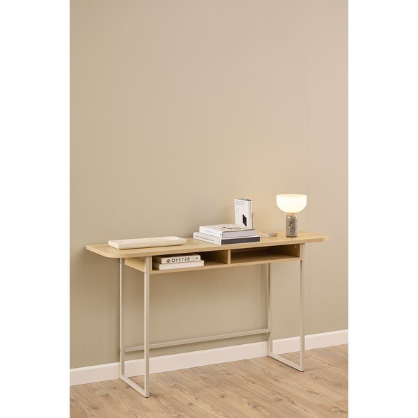 Natúr színű konzolasztal tölgyfa dekorral 40x140 cm Darlington – Actona-image-1