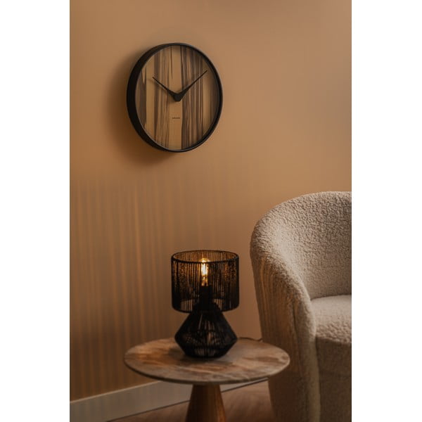 Fekete asztali lámpa papír zsinór búrával (magasság 30 cm)  Forma  – Leitmotiv-image-1