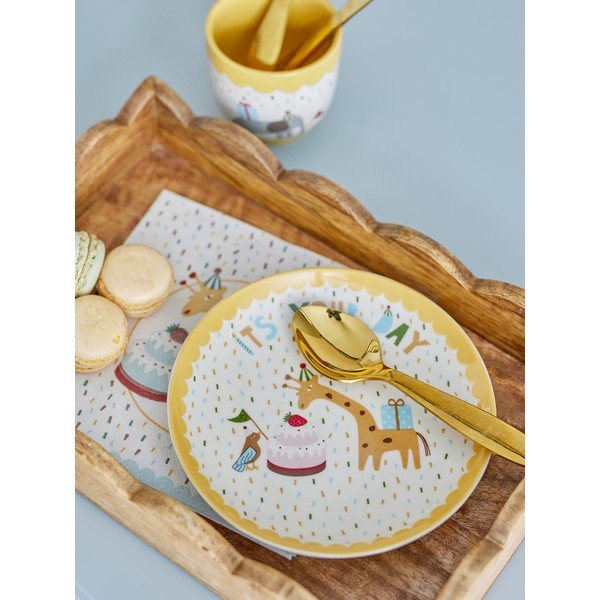 Sárga-krémszínű kőedény gyerek tányér ø 16 cm Celebrate – Bloomingville Mini-image-1