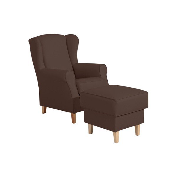Lorris Leather Brown sötétbarna műbőr lábtartó - Max Winzer-image-1