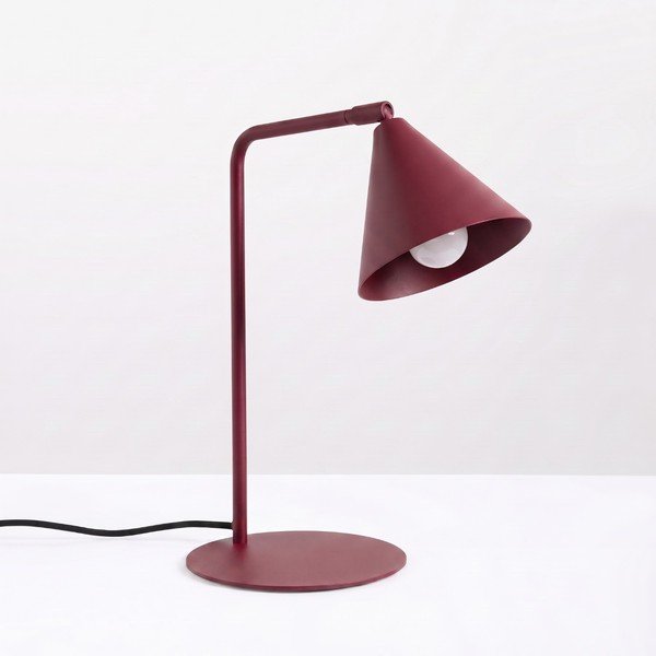 Borvörös acél asztali lámpa hajlítható szerkezettel (magasság 35 cm) Zylo – Sollux-image-4