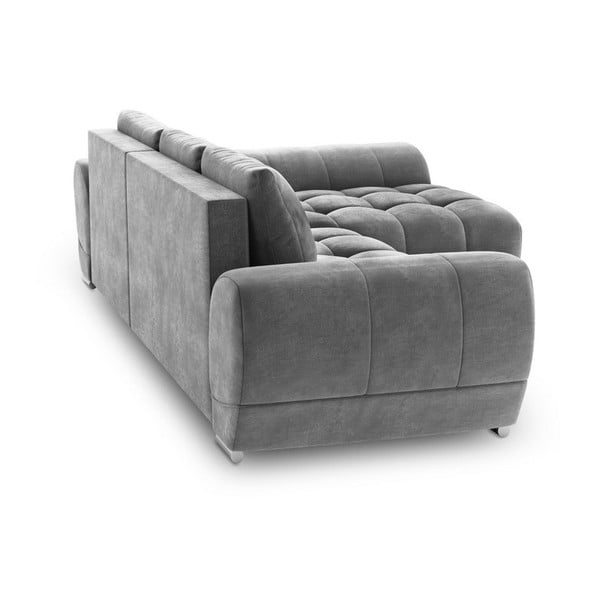 Nuage szürke kinyitható sarokkanapé bársony kárpittal, jobb oldali - Windsor & Co Sofas-image-2