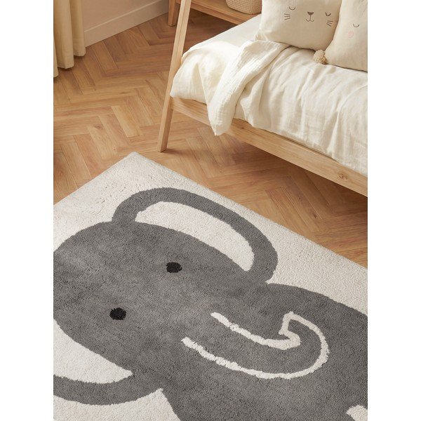 Szürke-krémszínű mosható-kézi szövésű pamut gyerek szőnyeg 140x200 cm Snuggle Emil – Hanse Home-image-2