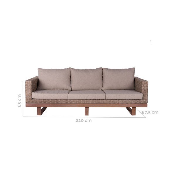 Bézs műrattan kerti kanapé Patsy – LDK Garden-image-3