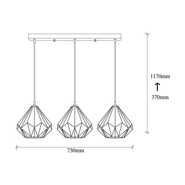 Fekete függőlámpa fém búrával Diamond – Opviq lights-image-4