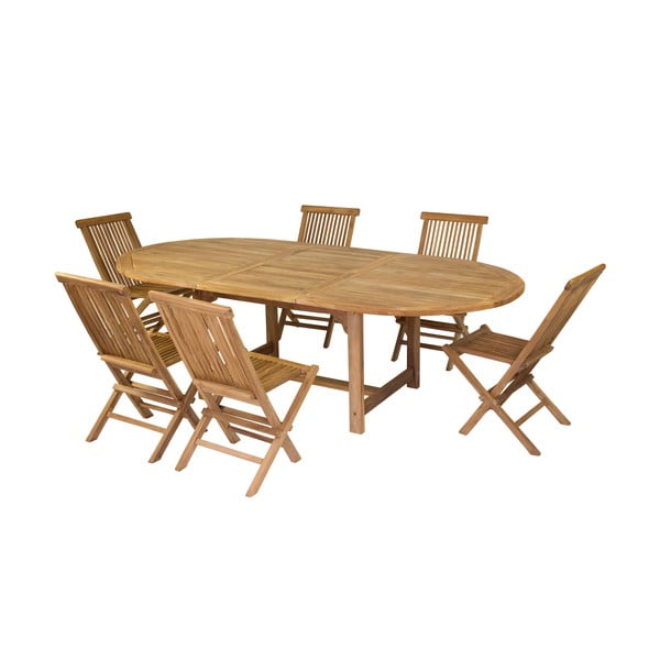 6 szék és étkezőasztal szett teakfából - Santiago Pons