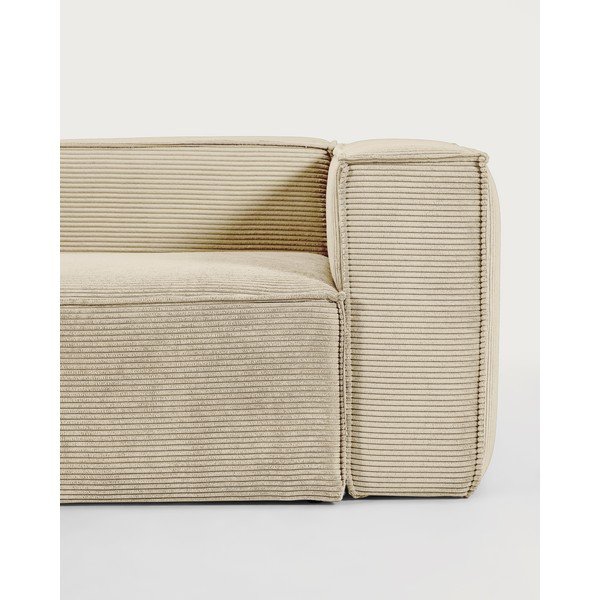 Bézs kordbársony kanapé 210 cm Blok – Kave Home-image-2