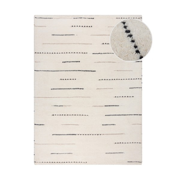 Krémszínű kézi szövésű gyapjú szőnyeg 160x230 cm Dottie Linear – Flair Rugs