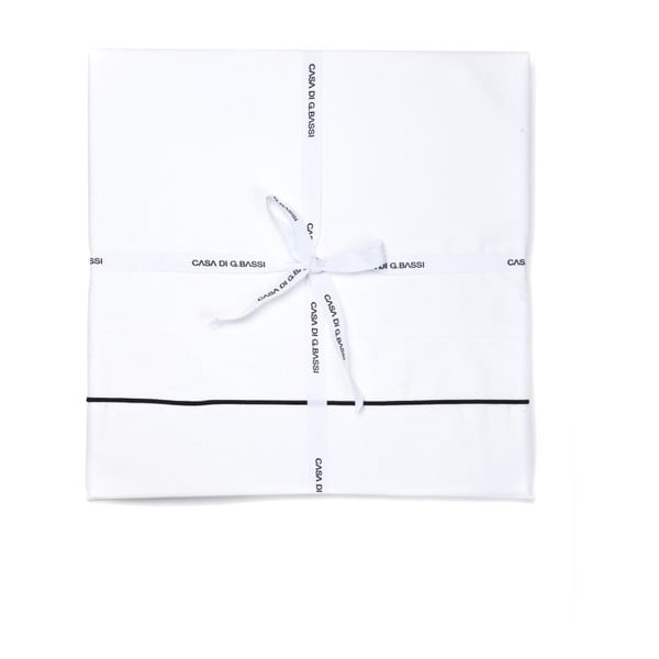 Basci fehér pamut szatén ágyneműhuzat-garnitúra franciaágyhoz, 200 x 200 cm - Casa Di Bassi