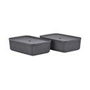 Fekete fedeles tárolódoboz szett 2 db-os 48x32x20,5 cm Pulp – Zone
