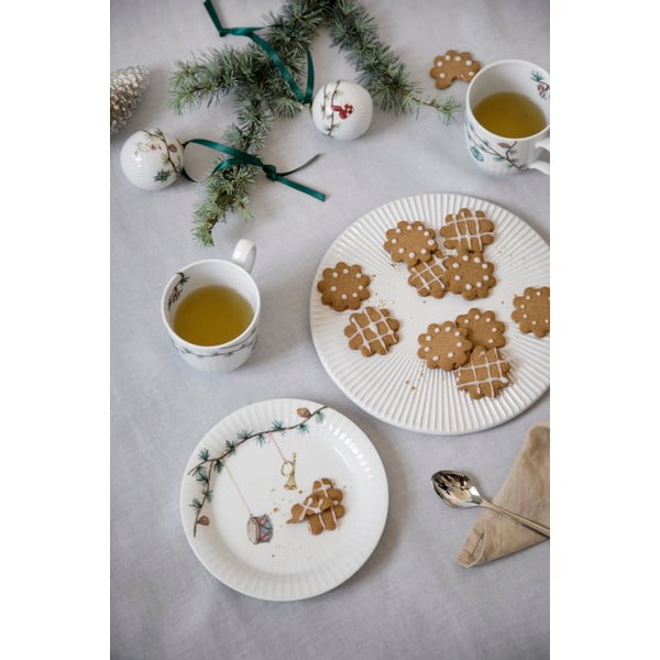 Fehér desszertes porcelán tányér karácsonyi mintával ø 19 cm Hammershøi Christmas – Kähler Design-image-1