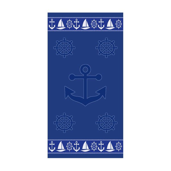 Kék pamut strandtörölköző 70x140 cm Anchor – B.E.S.
