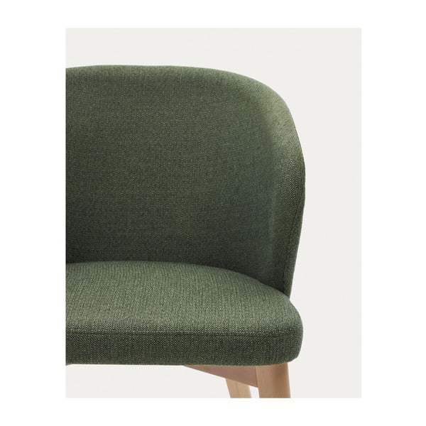 Sötétzöld kárpitozott étkezőfotel Darice – Kave Home-image-2