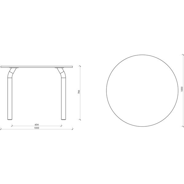 Kerek étkezőasztal tölgyfa dekoros asztallappal ø 100 cm Meko – noo.ma-image-3