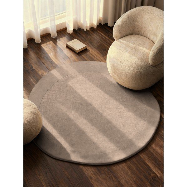 Bézs kézi szövésű gyapjúkeverék kerek szőnyeg ø 160 cm Kari Organic – Villeroy&Boch-image-1