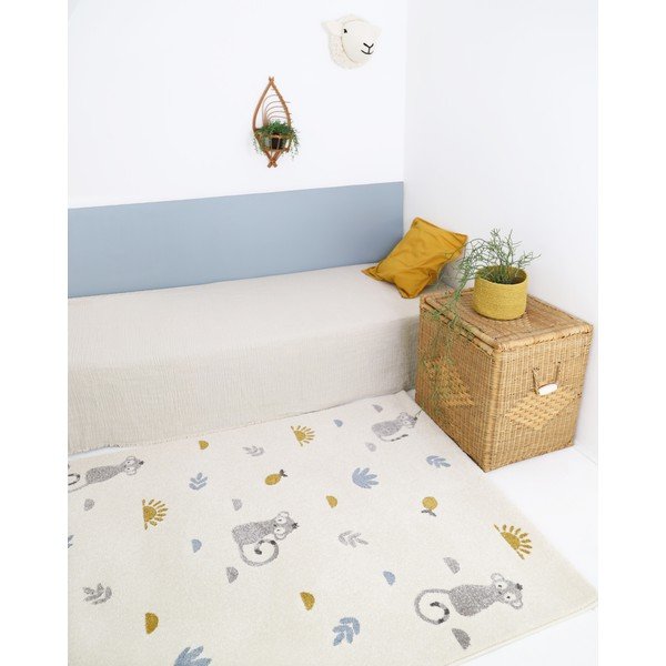 Little Wild Monkey bézs gyerekszőnyeg, 135 x 190 cm - Nattiot-image-1