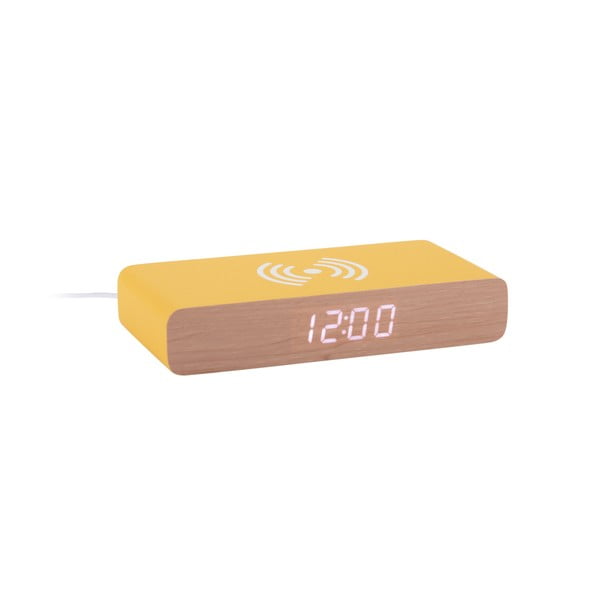 Digitális ébresztőóra vezeték nélküli töltővel Retro Flat LED – Karlsson