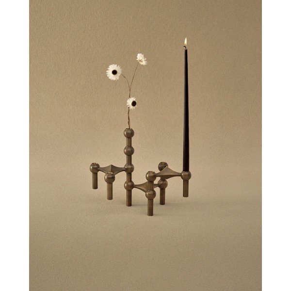 Bronzszínű fém váza (magasság 10 cm) Nagel – STOFF Nagel-image-2