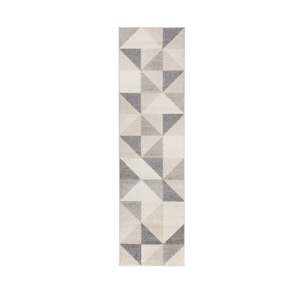 Urban Triangle szürke-rózsaszín szőnyeg, 60 x 220 cm - Flair Rugs