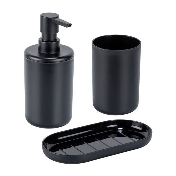 Fekete műanyag fürdőszobai kiegészítő szett Fano – Allstar-image-1