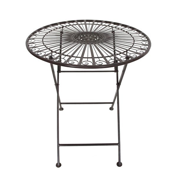 Sötétbarna fém kétszemélyes kerti étkezőgarnitúra – Garden Pleasure-image-4