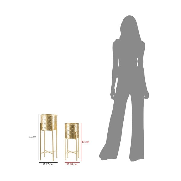 Golvy 2 db-os aranyszínű virágtartó állvány szett, magasság 52 cm - Mauro Ferretti-image-2