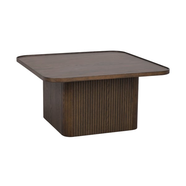 Sötétbarna dohányzóasztal tölgyfa dekorral ø 80 cm Sullivan – Rowico-image-2