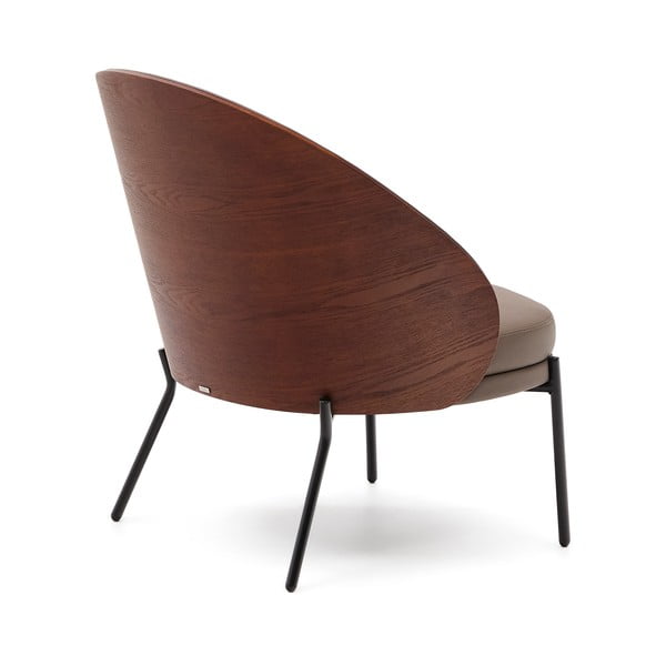 Barna bőrutánzat fotel Eamy – Kave Home-image-4