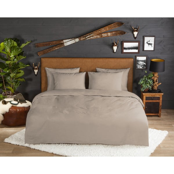 Barna kétszemélyes hosszabbított flanel ágyneműhuzat 200x220 cm – Good Morning-image-1