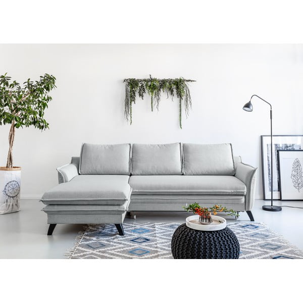 Charming Charlie világosszürke kinyitható sarokkanapé, bal oldali - Miuform-image-1