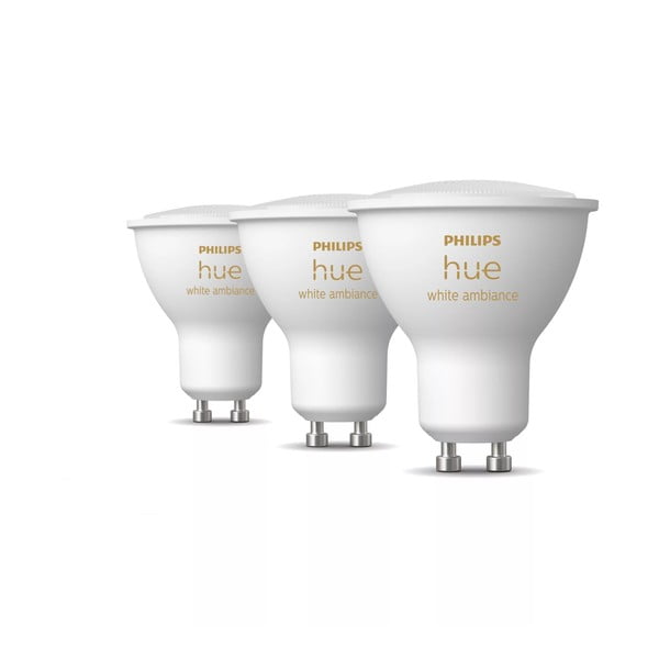 LED okos izzó szett 3 db-os GU10, 4 W White ambiance – Philips Hue