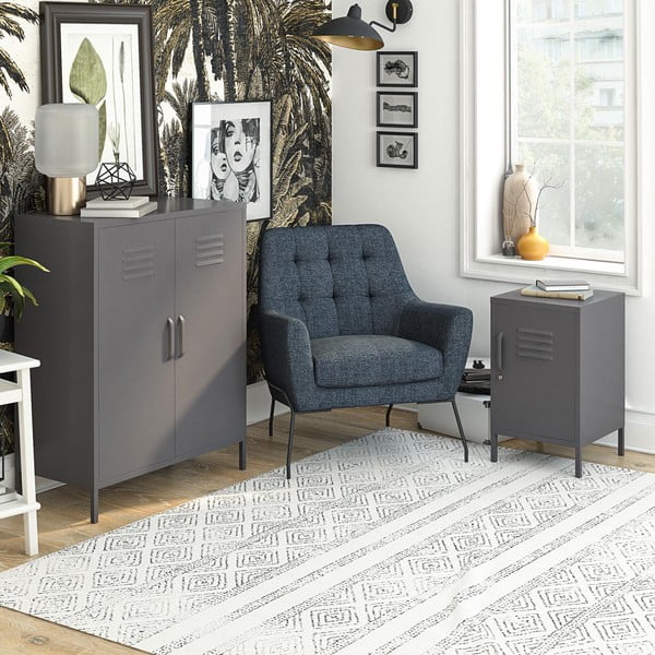 Szürke fém éjjeliszekrény Bradford – Støraa-image-1