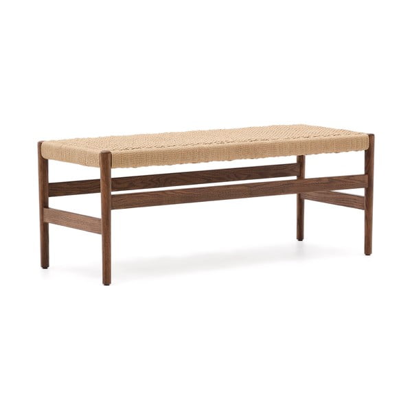 Barna-natúr színű pad Zaide – Kave Home-image-3