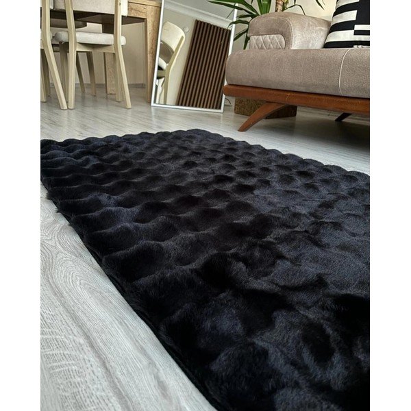Fekete mosható szőnyeg 150x230 cm Bubble Black – Mila Home-image-2