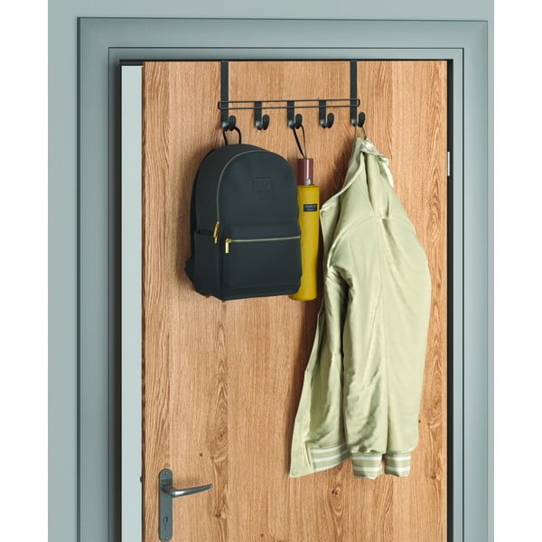 Fekete fém ajtófogas 38 cm Lava – Metaltex-image-1