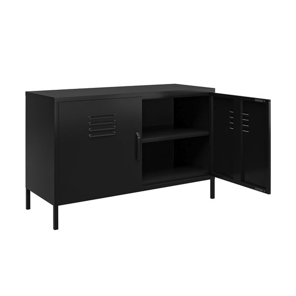 Fekete fém szekrény 100x64x40 cm Mission District – Støraa-image-2