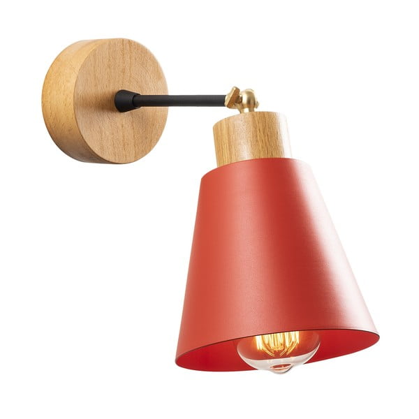 Piros-natúr színű fali lámpa ø 14 cm Manavgat – Opviq lights