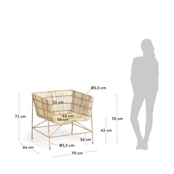 Aiala rattan fotel - Kave Home-image-4