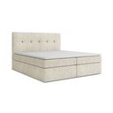 Krémszínű ágyneműtartós boxspring ágy 160x200 cm Palta – Makamii