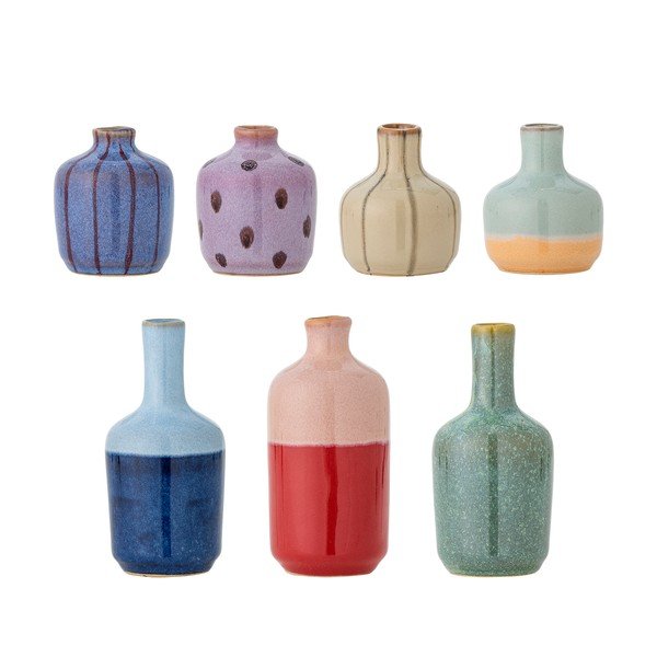 Kőedény kézzel festett váza készlet 7 db-os (magasság 14 cm) Maien – Bloomingville